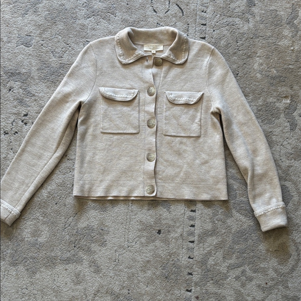 Sezane Betty cardigan in Beige crochet XS